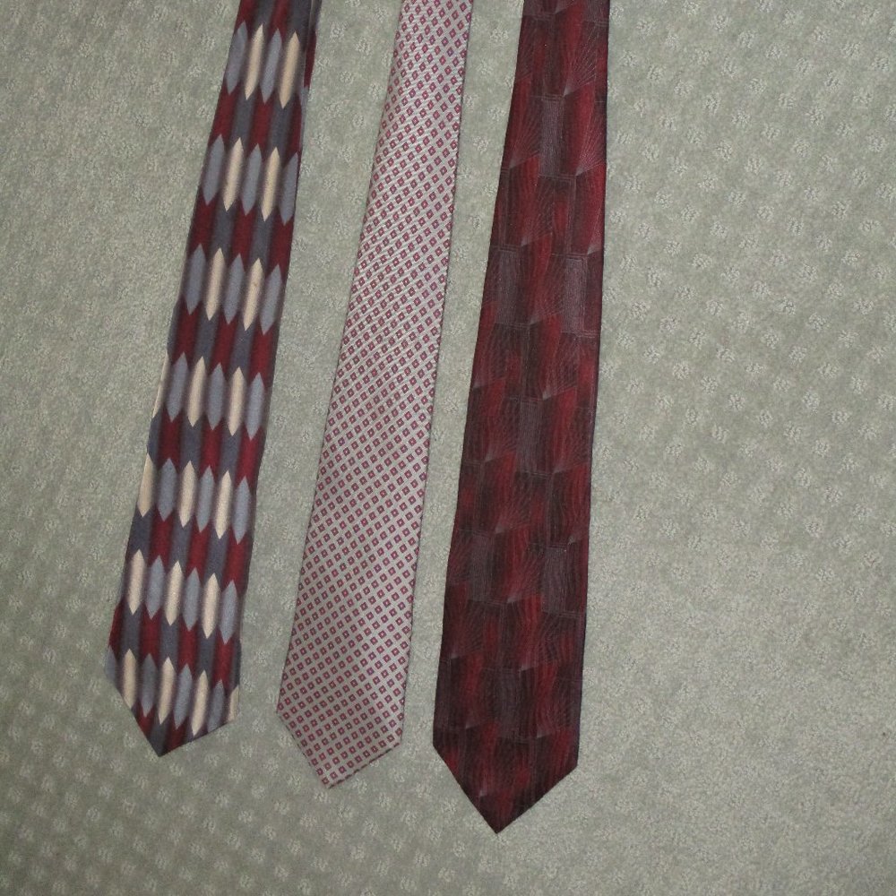 Men's Neckties - set of 3 - 100% silk
